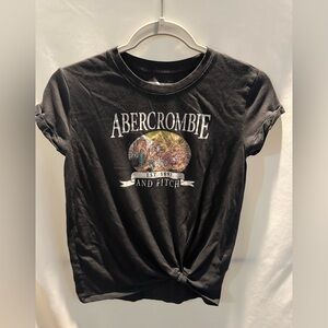 Abercrombie Black Graphic T-Shirt - size kids 11/12
